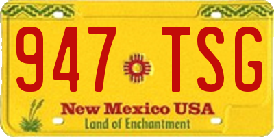 NM license plate 947TSG