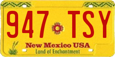 NM license plate 947TSY