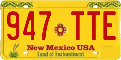 NM license plate 947TTE