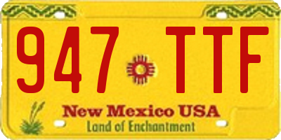 NM license plate 947TTF
