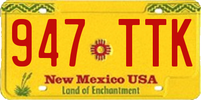 NM license plate 947TTK