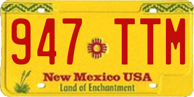 NM license plate 947TTM