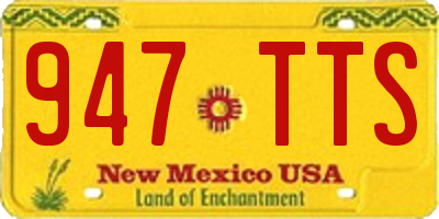NM license plate 947TTS