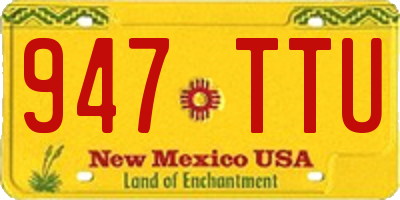 NM license plate 947TTU