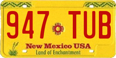 NM license plate 947TUB