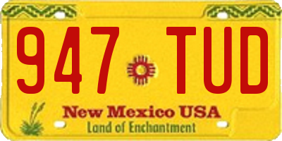 NM license plate 947TUD