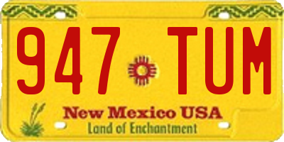 NM license plate 947TUM