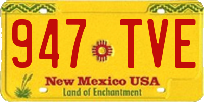 NM license plate 947TVE