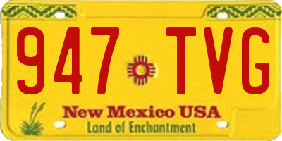 NM license plate 947TVG