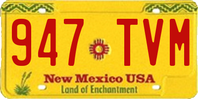 NM license plate 947TVM
