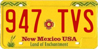 NM license plate 947TVS