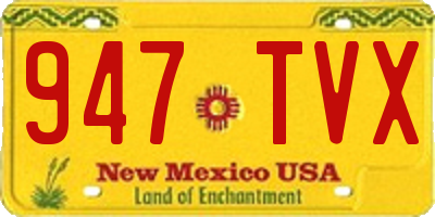 NM license plate 947TVX