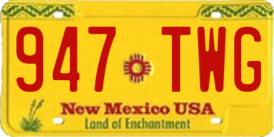 NM license plate 947TWG