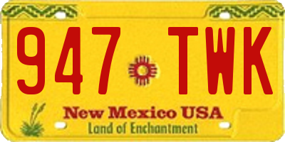 NM license plate 947TWK