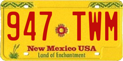 NM license plate 947TWM