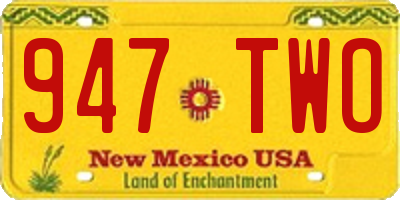NM license plate 947TWO