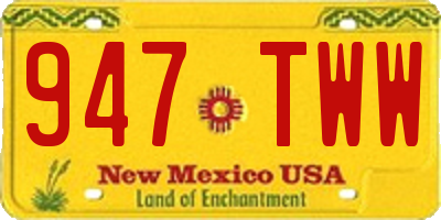 NM license plate 947TWW