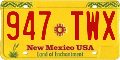 NM license plate 947TWX