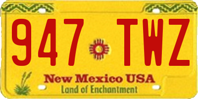 NM license plate 947TWZ