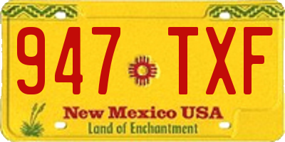 NM license plate 947TXF