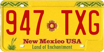 NM license plate 947TXG