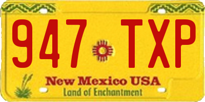 NM license plate 947TXP