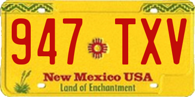 NM license plate 947TXV