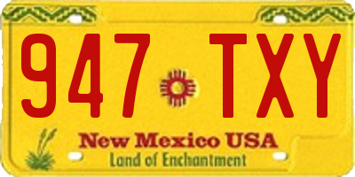 NM license plate 947TXY