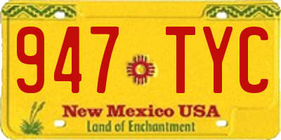 NM license plate 947TYC