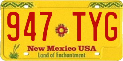 NM license plate 947TYG