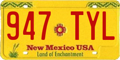 NM license plate 947TYL