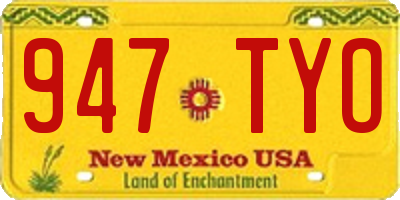 NM license plate 947TYO