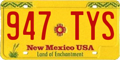NM license plate 947TYS