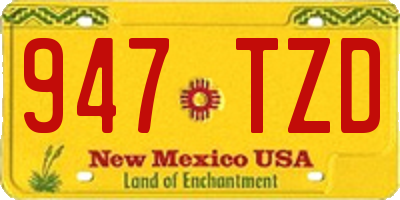 NM license plate 947TZD