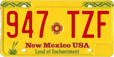 NM license plate 947TZF