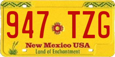 NM license plate 947TZG