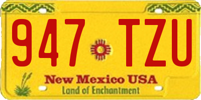 NM license plate 947TZU