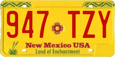 NM license plate 947TZY