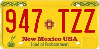 NM license plate 947TZZ