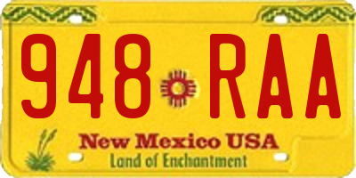 NM license plate 948RAA