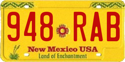 NM license plate 948RAB