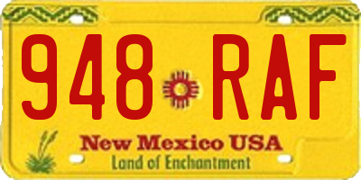 NM license plate 948RAF