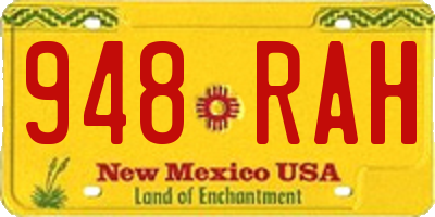 NM license plate 948RAH