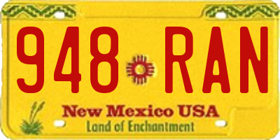 NM license plate 948RAN