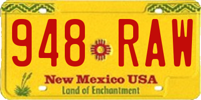 NM license plate 948RAW