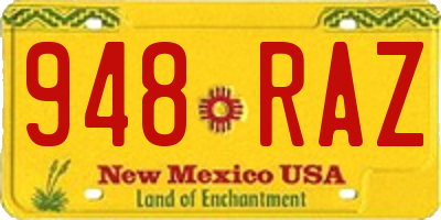 NM license plate 948RAZ