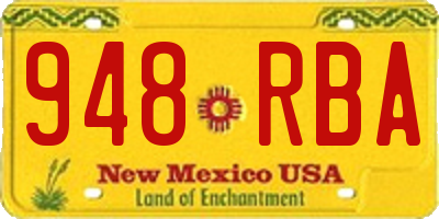 NM license plate 948RBA