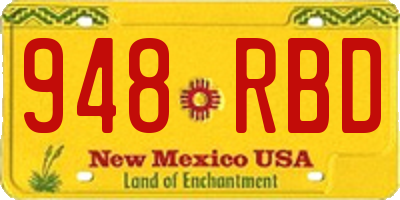 NM license plate 948RBD