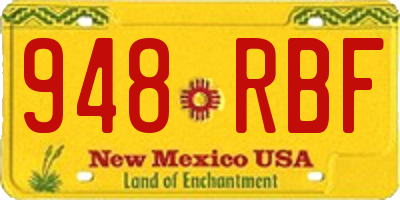 NM license plate 948RBF