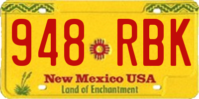 NM license plate 948RBK